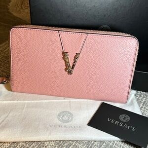 184. Versace Virtus zip-around long wallet with box & COA